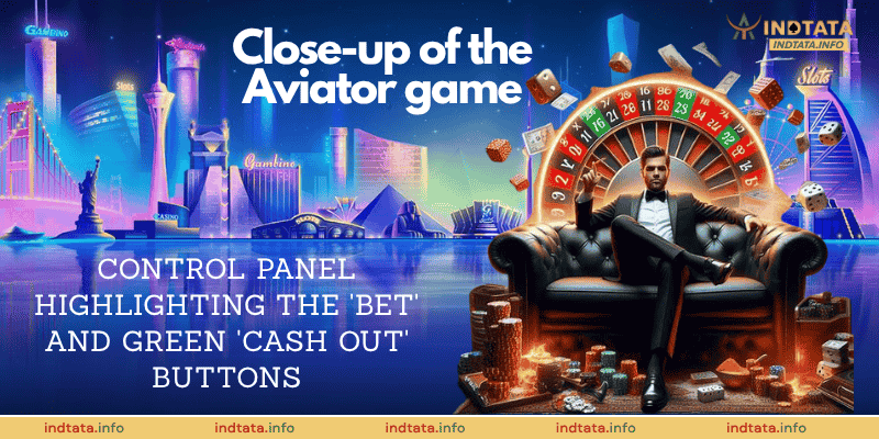 Close-up of the Aviator game control panel highlighting the 'Bet' and green 'Cash Out' buttons