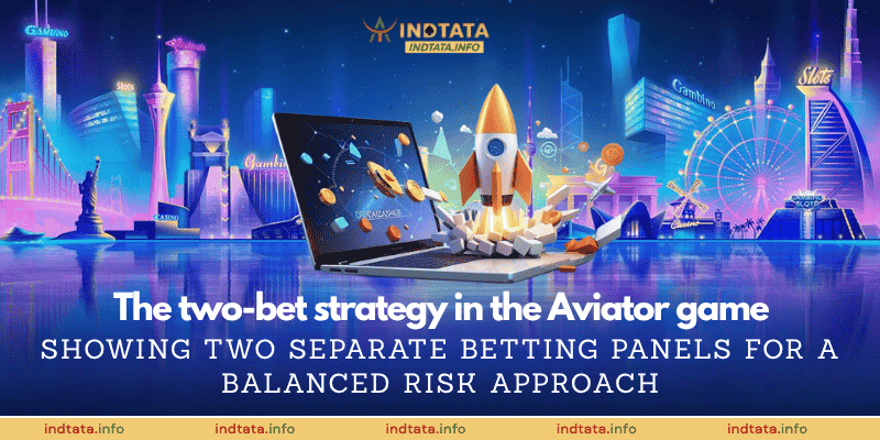 The two-bet strategy in the Aviator game, showing two separate betting panels for a balanced risk approach